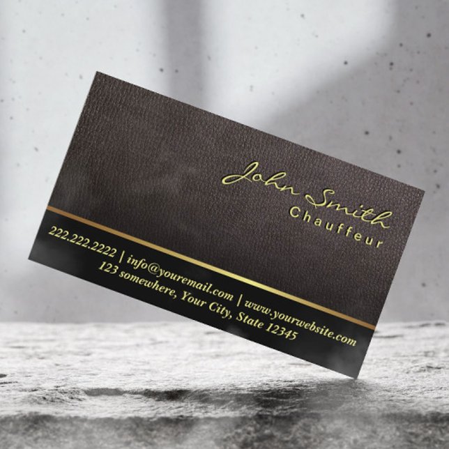 Darker Leather Texture Chauffeur Business Card (Creator Uploaded)