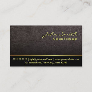 Darker Leather Texture Professor Business Card