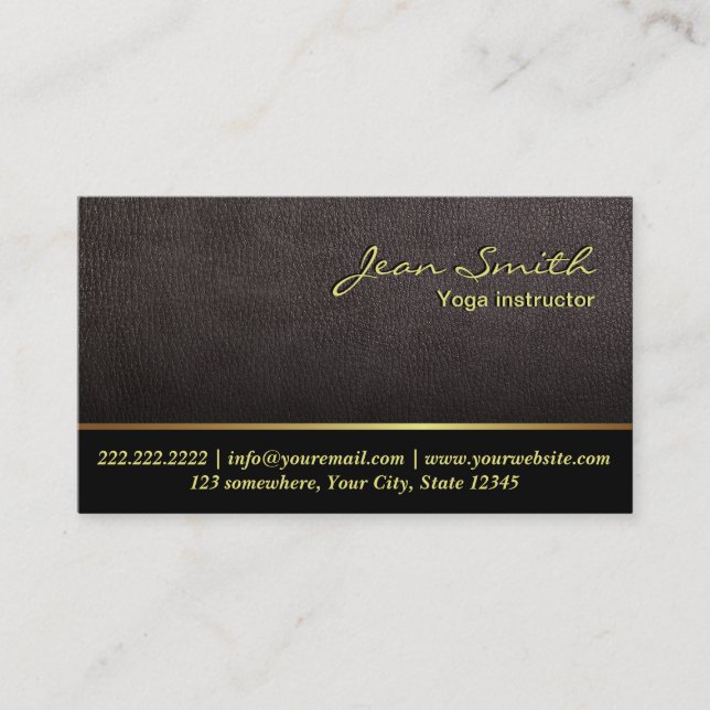 Darker Leather Yoga instructor Business Card (Front)