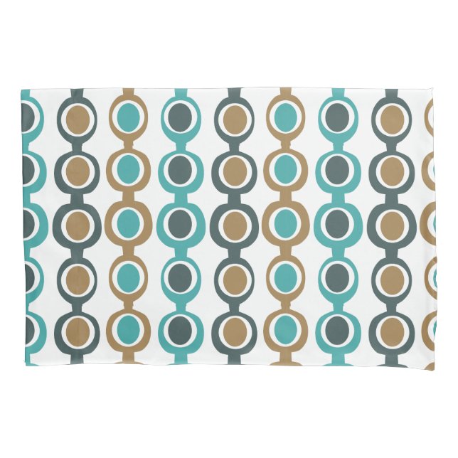 Darker Mid-Century Modern Chain  Pillowcase (Front)