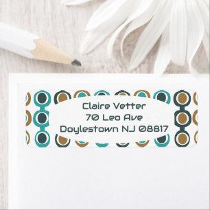Darker Mid-Century Modern Chain Return Address Label