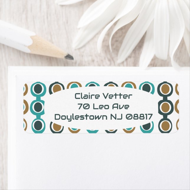 Darker Mid-Century Modern Chain  Return Address Label (Insitu)
