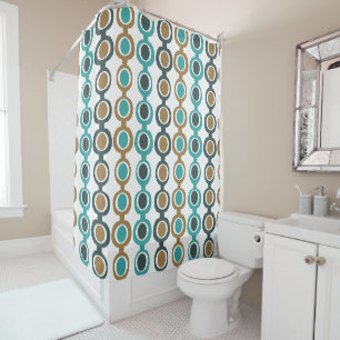 Darker Mid-Century Modern Chain Shower Curtain