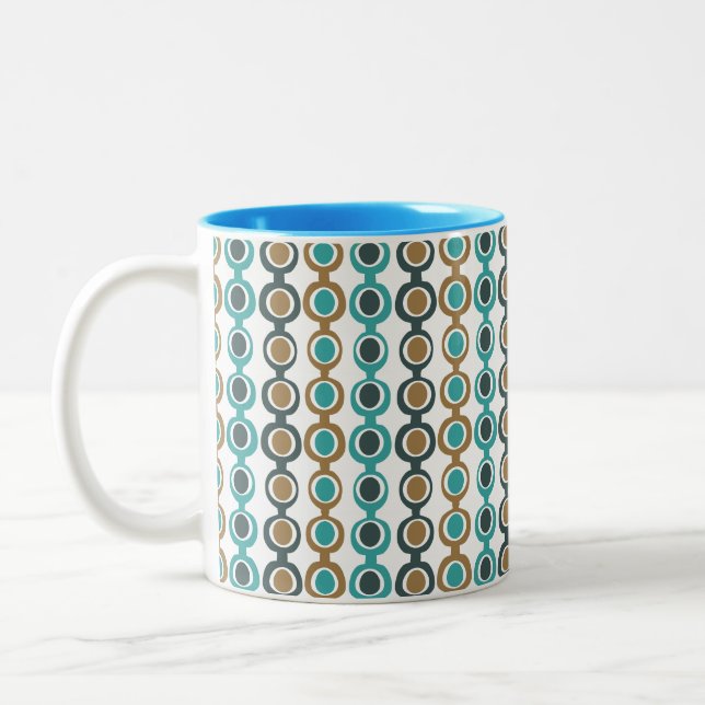 Darker Mid-Century Modern Chain Two-Tone Coffee Mug (Left)
