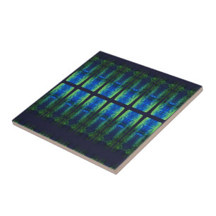 Darker purple blue green INVERSE astral glam Ceramic Tile