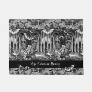 Darkest Gothic Vampires Crypt Graves Bats Goth Bat Doormat