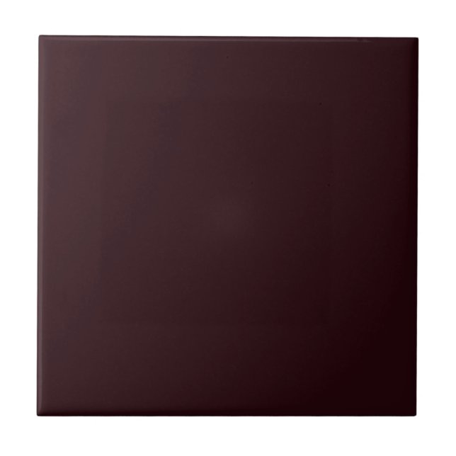 Darkest Grape Magenta -- Dark Pink Solid Colour Ceramic Tile (Front)