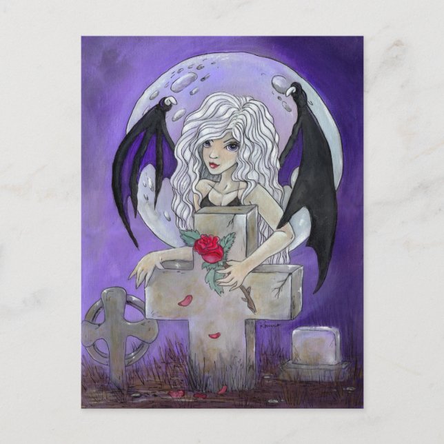 "Darkling Rose" postcard (Front)