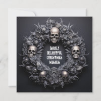 Darklu Delightful Goth Skull Wreath Xmash Wishes 