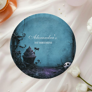 Darkly Elegant Spooky ONE Birthday Paper Plate