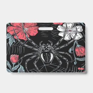 Darkly Romantic Spider Floral ID Badge