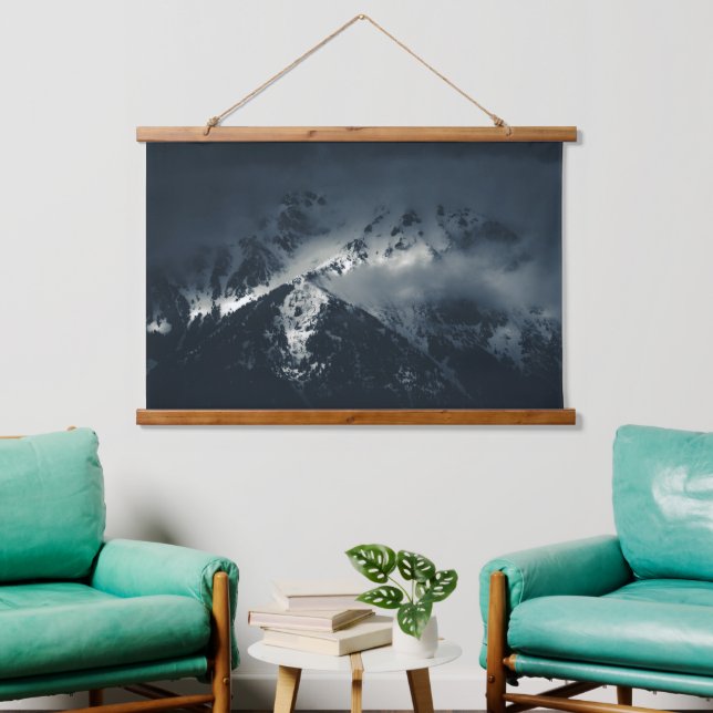 Darkness and clouds over the mountains hanging tapestry (Living Room)