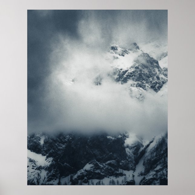 Darkness and mysterious clouds over the mountain poster (Front)