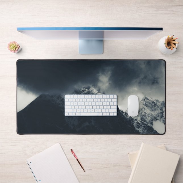 Darkness and storm clouds over mountains desk mat (Office 1)