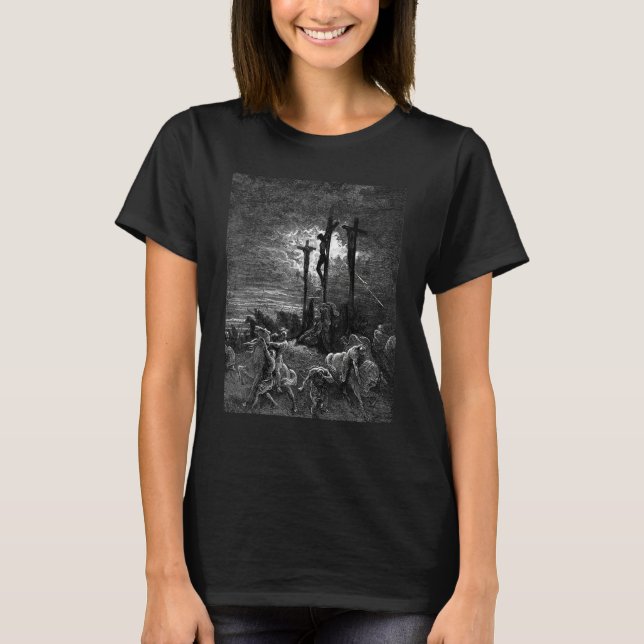 Darkness at the Crucifixion Gustave Dore Biblical  T-Shirt (Front)