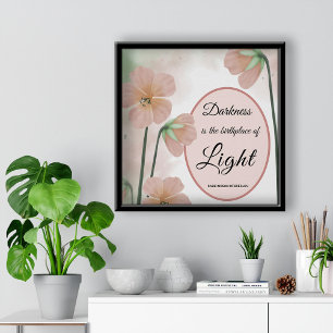 Darkness is the Birthplace of Light Breslov Floral Poster
