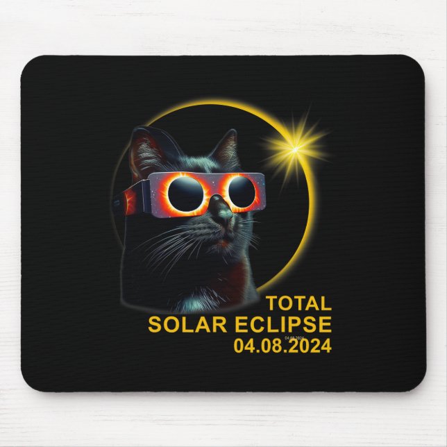 Darkness My Friend Solar Eclipse April 8 2024 Funn Mouse Pad (Front)