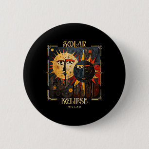 Darkness My Old Friend Cat Solar Eclipse April 08  6 Cm Round Badge