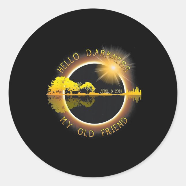 Darkness My Old Friend Eclipse  Classic Round Sticker (Front)