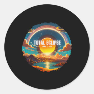 Darkness My Old Friend Solar Eclipse 2024 3  Classic Round Sticker