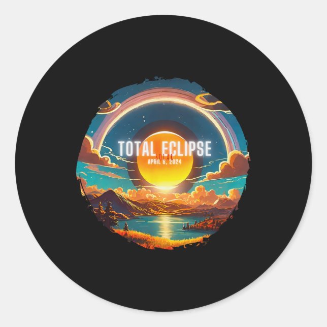Darkness My Old Friend Solar Eclipse 2024 3  Classic Round Sticker (Front)
