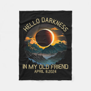 Darkness My Old Friend Solar Eclipse April 0819 Fleece Blanket