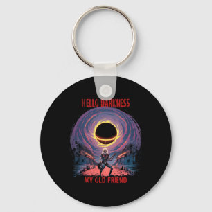 Darkness My Old Friend Solar Eclipse For Metalhead Key Ring