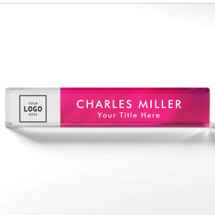 Darkpink Simple Modern Professional business logo Nameplate