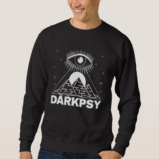 Darkpsy Pyramid All Seeing Eye Psychedelic Goa Psy Sweatshirt (Front)
