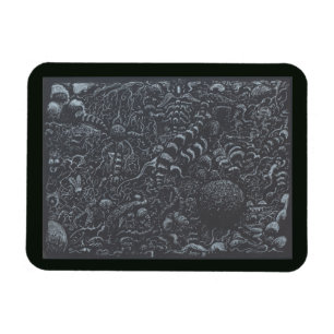 Darkworld  silver ink landscape magnet