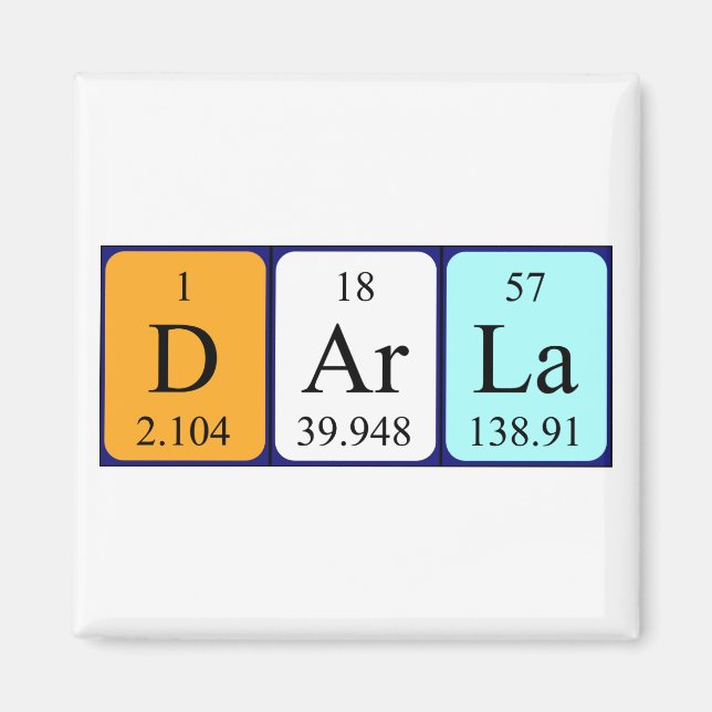 Darla periodic table name magnet (Front)