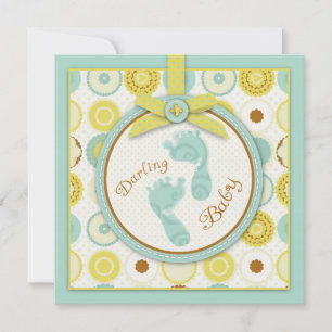 Darling Baby Toes Invitation Square
