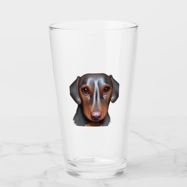 Darling Dachshund   Glass (Front)