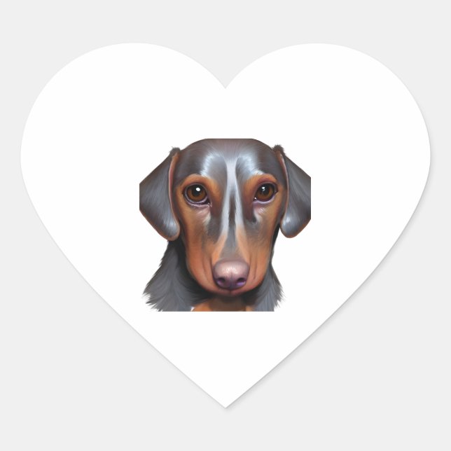 Darling Dachshund   Heart Sticker (Front)