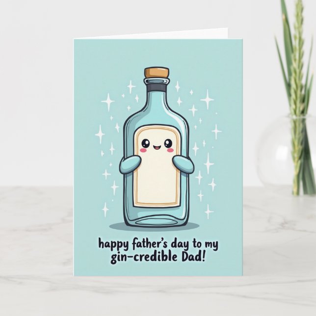 Darling Fathers Day Bottle Card (Front)