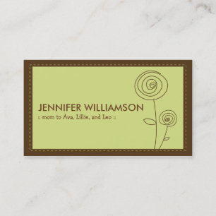 Darling Flower Mummy Calling Card (lime)