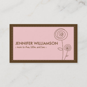 Darling Flower Mummy Calling Card (pink)
