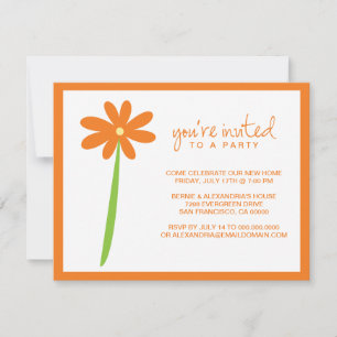 Darling Flower Party Invitation (Orange)