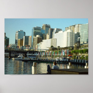 Darling Harbour In Sydney At New South Wales Poster