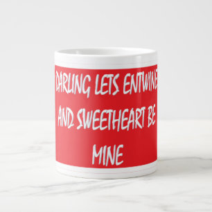 Darling Lets Entwine lovers delight red white Large Coffee Mug
