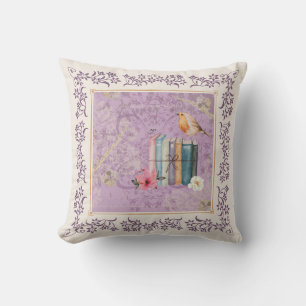 Darling Lilac Vintage Vibes Cottage Books Cushion