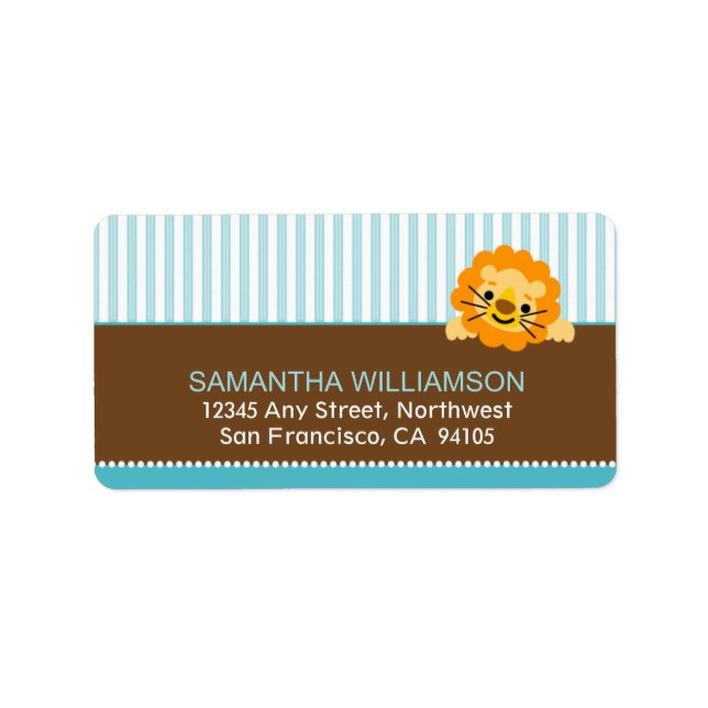 Darling Lion Return Address Labels (aqua) (Front)