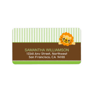 Darling Lion Return Address Labels (green)