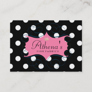 Darling Pink Frame On Black and White Polka Dots Business Card