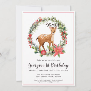 Darling Reindeer Birthday Party Invitation