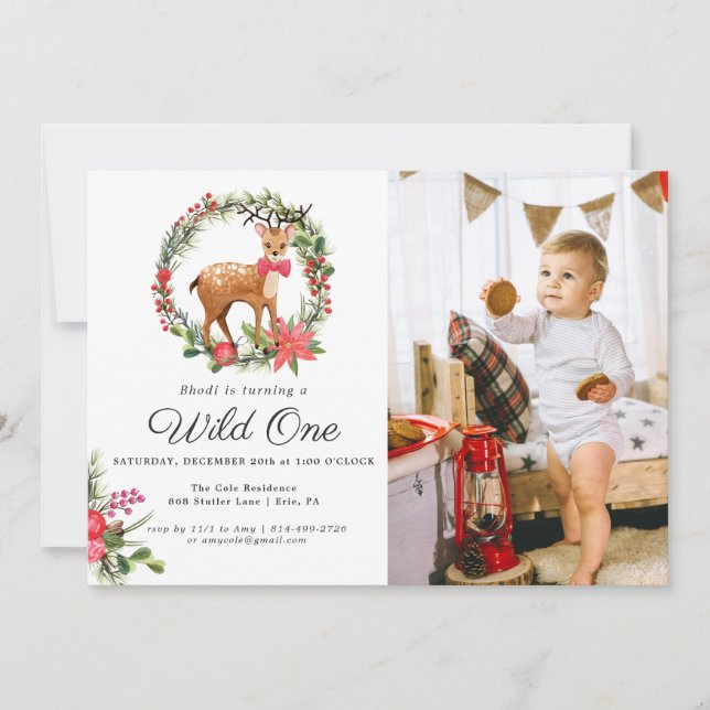 Darling Reindeer | Christmas Birthday Party (Front)