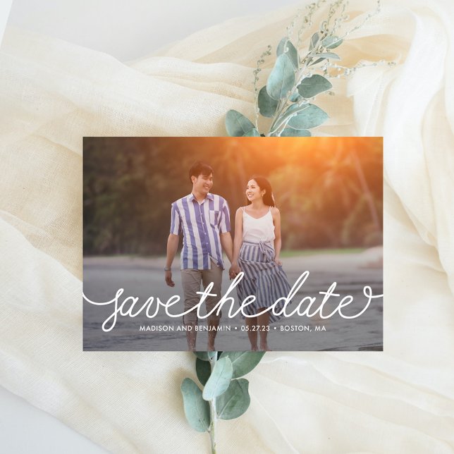 Darling Script Editable Colour Save The Date Card (Creator Uploaded)