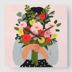 Darling Valentine II Square Wall Clock