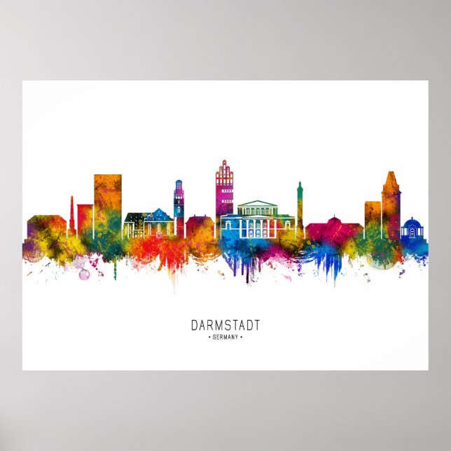 Darmstadt Germany Skyline Poster (Front)