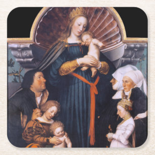 Darmstadt Madonna, Holbein the Younger Square Paper Coaster